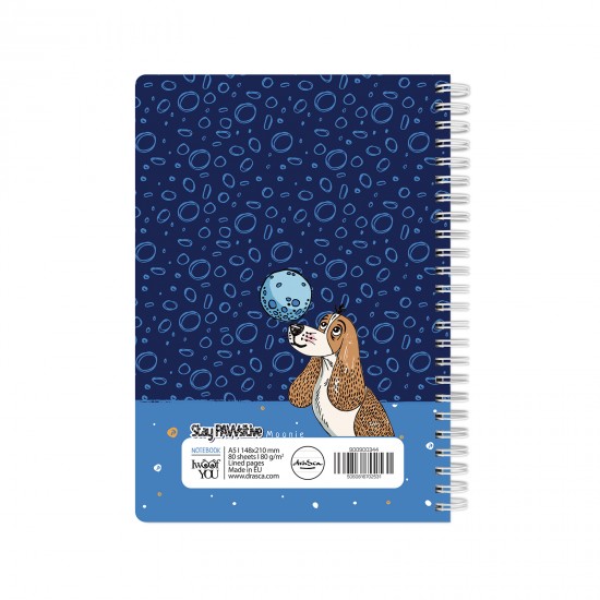 тефтерче Stay PAWsitive 80 гр. 80 листа A5 (14.8*21 cm), Moonie
