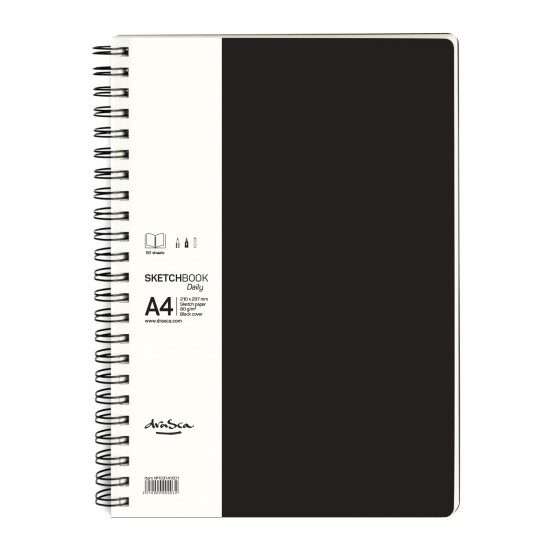 'Daily sketchbook' A4 портрет 80л черна корица, кремава хартия 80 g