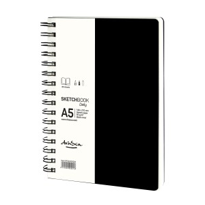 'Daily sketchbook' A5 портрет 80л черна корица, кремава хартия 80 g