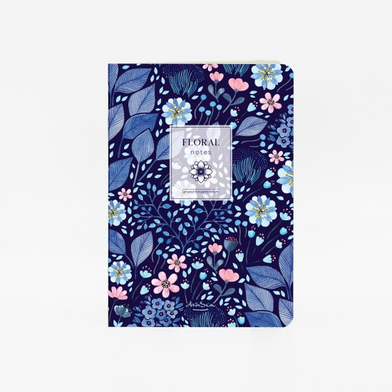 тетрадка Floral Notes A5, 40 листа редове, Красотата на нощта