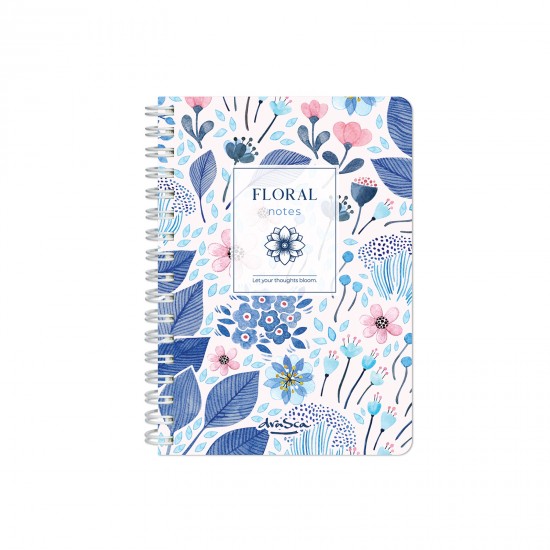 тефтерче Floral Notes спирала А6, 80 листа редове, Сиянието на деня