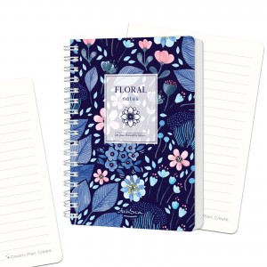 тефтерче Floral Notes спирала А6, 80 листа редове, Красотата на нощта