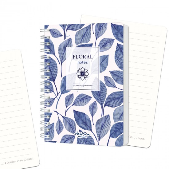 тефтерче Floral Notes спирала А6, 80 листа редове, Шепотът на листата
