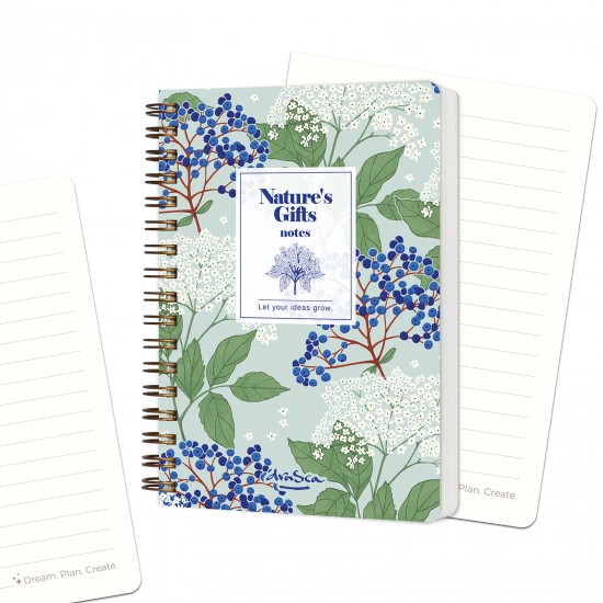 тефтерче Nature's Gifts Notes спирала А6, 80 листа редове, Бъз