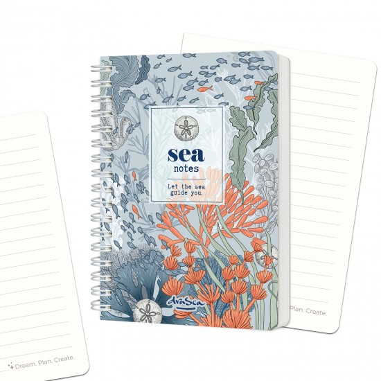 тефтерче Sea Notes спирала А6, 80 листа редове, Морско дъно