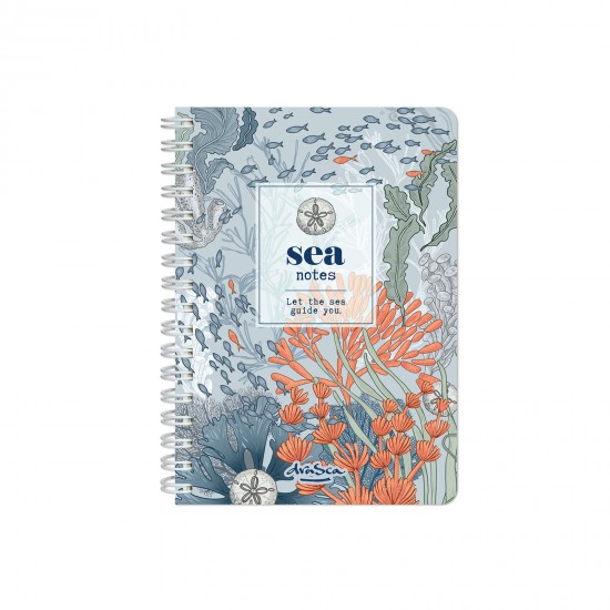тефтерче Sea Notes спирала А6, 80 листа редове, Морско дъно