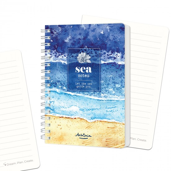 тефтерче Sea Notes спирала А6, 80 листа редове, Морски бряг