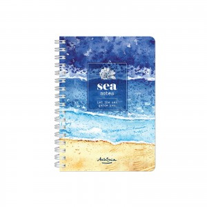 тефтерче Sea Notes спирала А6, 80 листа редове, Морски бряг