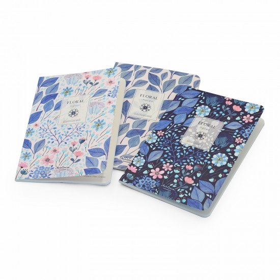 комплект 3 тетрадки Floral Notes A5, 40 листа, редове