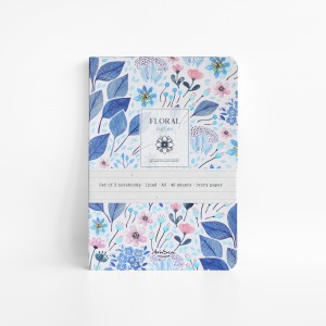 комплект 3 тетрадки Floral Notes A5, 40 листа, редове