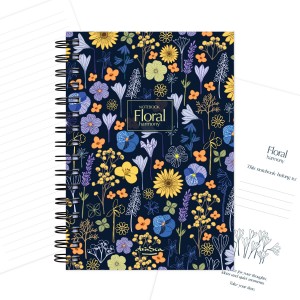 тефтерче Floral harmony 80 гр. 120 листа A5 (14.8*21 cm), черен фон
