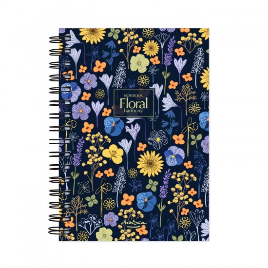 тефтерче Floral harmony 80 гр. 120 листа A5 (14.8*21 cm), черен фон