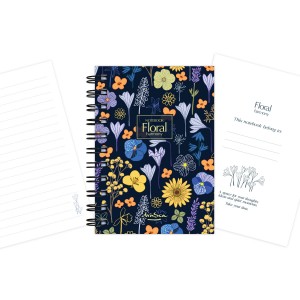 тефтерче Floral harmony 80 гр. 120 листа A6 (10.5*14.8 cm), черен фон