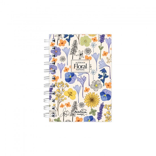 тефтерче Floral harmony 80 гр. 120 листа A6 (10.5*14.8 cm), бял фон