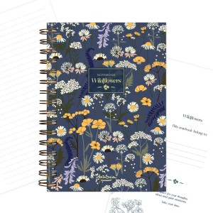 тефтерче Wildflowers 80 гр. 120 листа A5 (14.8*21 cm), син фон