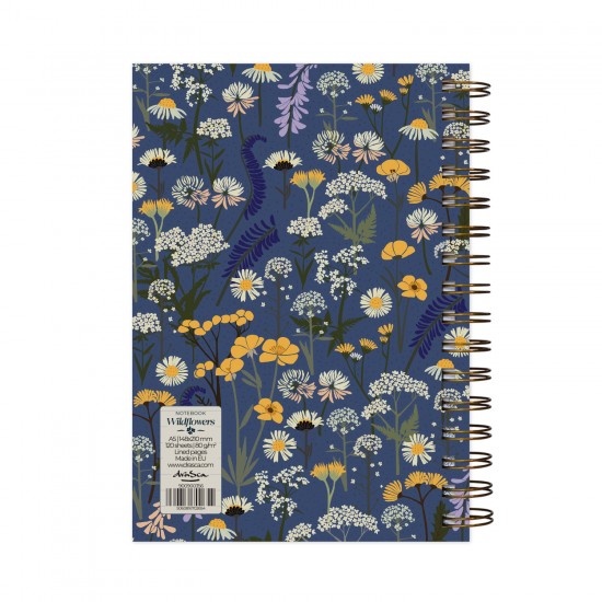 тефтерче Wildflowers 80 гр. 120 листа A5 (14.8*21 cm), син фон