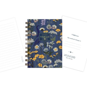 тефтерче Wildflowers 80 гр. 120 листа A6 (10.5*14.8 cm), син фон