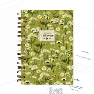 тефтерче Wildflowers 80 гр. 120 листа A5 (14.8*21 cm), зелен фон