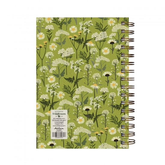 тефтерче Wildflowers 80 гр. 120 листа A5 (14.8*21 cm), зелен фон