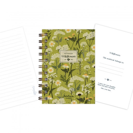 тефтерче Wildflowers 80 гр. 120 листа A6 (10.5*14.8 cm), зелен фон