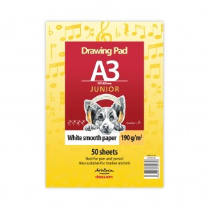 скицник Drawing pad Junior лепен 190g, 50 листа, А3 (29.7*42 cm)