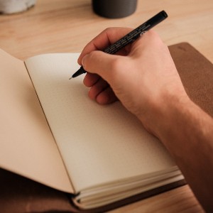 Notebook Skin комплект A5 - тетрадки Open Notes Mix 3 броя + Leather Wrap, Бордо