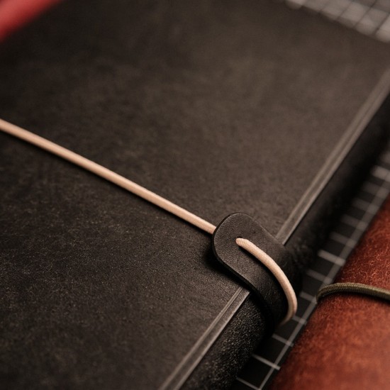 Notebook Skin комплект A5 - тетрадки Open Notes Mix 3 броя + Leather Wrap, Черен