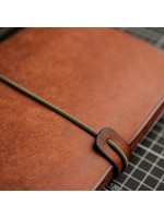 Notebook Skin комплект A5 - тетрадки Open Notes Mix 3 броя + Leather Wrap, Орех
