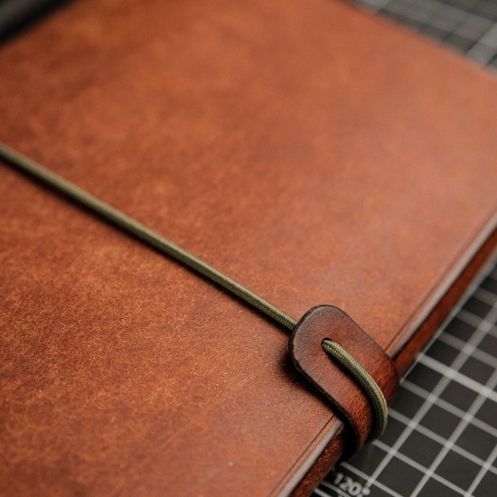 Notebook Skin комплект A5 - тетрадки Open Notes Mix 3 броя + Leather Wrap, Орех