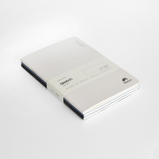 комплект 3 скицника Open Mind Sketch, ivory paper 90g 36 листа, A5