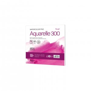 'Aquarelle Rough 300' лепен 15*15 cm 12 листа натурално бял картон 300 g 35% памук