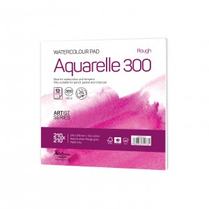 'Aquarelle Rough 300' лепен 21*21 cm 12 листа натурално бял картон 300 g 35% памук