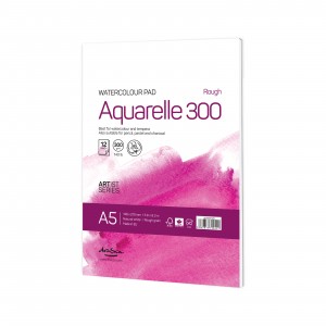 'Aquarelle Rough 300' лепен A5 (14.8*21 cm) 12 листа натурално бял картон 300 g 35% памук