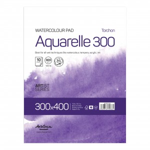 'Aquarelle Torchon 300' лепен 30*40 cm 10 листа натурално бял картон 300 g 60% памук