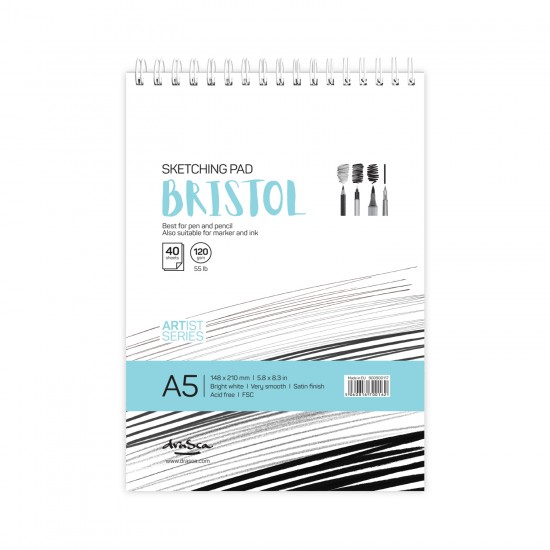 'Bristol Sketch Pad' спирала A5 (14.8*21 cm) 40 листа бяла хартия 120 g