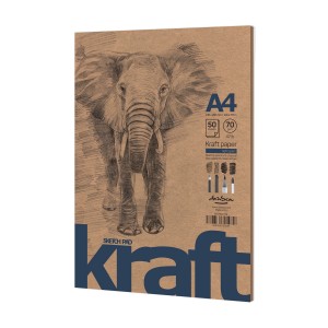 'Elephant Sketch Pad Kraft' лепен A4 (21*29.7 cm) 50 листа крафт хартия 70 g