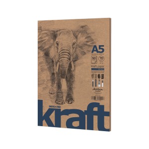 'Elephant Sketch Pad Kraft' лепен A5 (14.8*21 cm) 50 листа крафт хартия 70 g