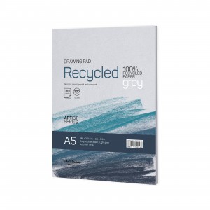 'Recycled drawing pad Grey' лепен A5 (14.8*21 cm) 20 листа картон 200 g