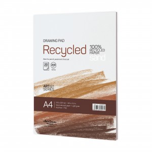 'Recycled drawing pad Sand' лепен A4 (21*29.7 cm) 20 листа картон 200 g