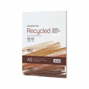 'Recycled drawing pad Sand' лепен A5 (14.8*21 cm) 20 листа картон 200 g