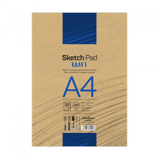 'Sketch Pad Kraft' лепен A4 (21*29.7 cm) 20 листа крафт хартия 120 g