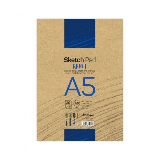 'Sketch Pad Kraft' лепен A5 (14.8*21 cm) 20 листа крафт хартия 120 g