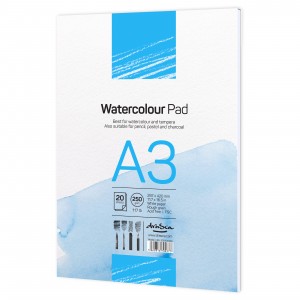 'Watercolour Pad' лепен A3 (29.7*42 cm) 20 листа бял картон 250 g