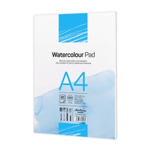 'Watercolour Pad' лепен A4 (21*29.7 cm) 20 листа бял картон 250 g