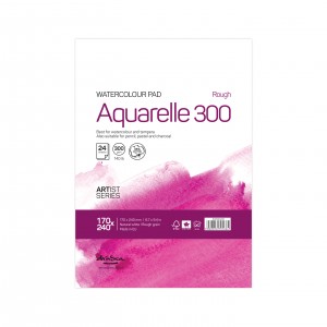 'Aquarelle Rough 300' лепен 17*24 cm 24 листа натурално бял картон 300 g 35% памук