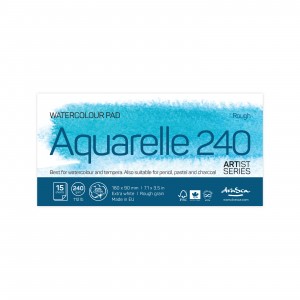'Aquarelle Rough 240' лепен 9*18 cm 15 листа бял картон 240 g 20% памук