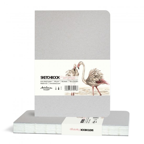 'Flamingo' 14.5*21 cm, 96 листа, 100g, твърди корици