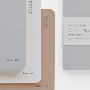 тетрадкa Open Notes кремава хартия 100g, к-кт 3бр A6 32 листа, чисти листи