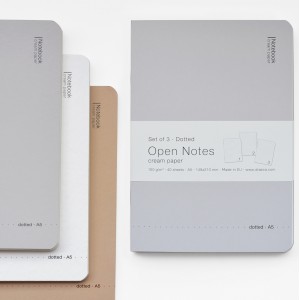 тетрадкa Open Notes кремава хартия 100g, к-кт 3бр A5 40 листа, точки