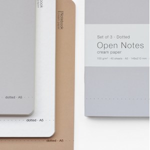 тетрадкa Open Notes кремава хартия 100g, к-кт 3бр A5 40 листа, точки